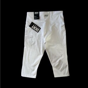 DKNY Sport White High Waist Tight Cropped Leggings
